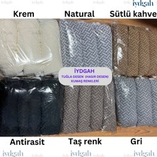 IYDGAH Büyük Oval Tuğla Desen Yüksek Kaliteli Sandalye Kılıfı, Sandalye Örtüsü, Hasır Desen, Lastikli, Likralı , Yıkanabılır 1 Adet Krem Renk