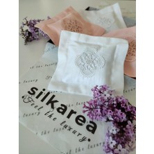 Silkarea Lavander Gıft Set - Pamuk Saten Dantel Işlemeli Lavanta Kesesi - Kutulu