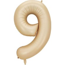 Kidspartim 9 Rakam Karamel Folyo Balon 40 Inç 100 cm