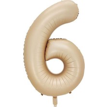 Kidspartim 6 Rakam Karamel Folyo Balon 40 Inç 100 cm