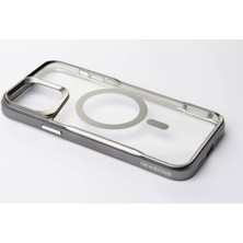 Platınum Lüks Kılıf  iPhone 15 Pro Max Için Tasarlanmış Kılıf Magsafe ile Uyumlu, Buzlu Saydam Manyetik Darbeye Dayanıklı Ince Koruyucu Kılıf, Metal Kamera Açma ve Düğmeler (Siyah)