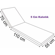 Ermiya 2 Adet Süngersiz Plaj Şezlong Minderi Kılıfı 180x55 cm Fermuarlı