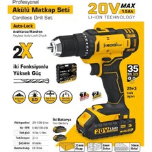 Sgs Plus 5249 Akülü Darbesiz Matkap Seti 20V + Ingılız Anahtarı Hediye