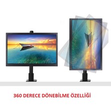 Umotech Ayarlanabilir Masaüstü Monitör, Lcd, LED Tv Standı Vesa Uyumlu, Ergonomik ve Çelik Sağlam - Siyah