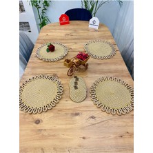 My Doğa Store Jüt Hasır Amerikan Servis Supla Ve Bardak Altı 8 Parça