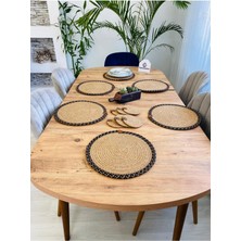 My Doğa Store Jüt Hasır Amerikan Servis Supla ve Bardak Altı 12 Parça