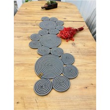 My Doğa Store Jüt, Hasır, Dekoratif Masa Örtüsü,papatya Model Runner 40X110 Cm, Sehpa Örtüsü, Bohem Tarzı