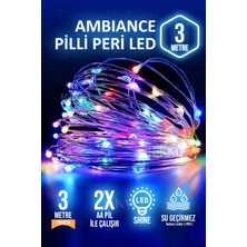 Rkm Store Dekoratif 3 Metre Peri LED Rgb Karışık Renkli 2 Pilli