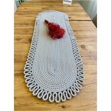 My Doğa Store Jüt, Hasır, Dekoratif Masa Örtüsü, Runner 35x100 Cm, Amerikan Servis, Sehpa Örtüsü, Bohem Tarzı