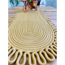 My Doğa Store Jüt, Hasır, Dekoratif Masa Örtüsü, Runner 30X80 Cm, Amerikan Servis, Sehpa Örtüsü, Bohem Tarzı