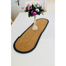 My Doğa Store Hasır Jüt Görünümlü Runner Masa Sehpa Örtüsü Gri