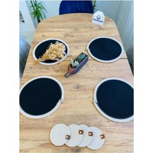 My Doğa Store Jüt Hasır Amerikan Servis Supla ve Bardak Altı 8 Parça