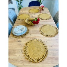 My Doğa Store Jüt Hasır Amerikan Servis Supla ve Sepet 7 Parça