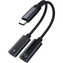 Deppo Trend iPhone 15 Pro 15 Plus 15 Pro Max Samsung Xiaomi Uyumlu Type-C Kulaklık Çevirici Şarj Dönüştürücü Örgü Kablo Bluetooth Gerektirmez