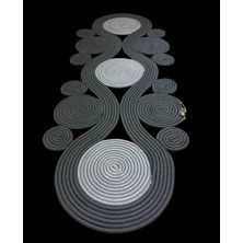 My Doğa Store Jüt, Hasır,Sarmal Model, Dekoratif Masa Örtüsü, Runner 40x110 Cm, Sehpa Örtüsü, Bohem Tarzı