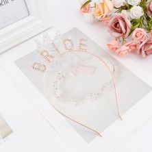 Modaliz Rose Gold Renk Bekarlığa Veda Kristal Taş Bride Tacı Ithal 16x10 Cm