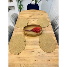 My Doğa Store Jüt Hasır Amerikan Servis Oval Supla ve Sepet 5 Li