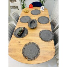 My Doğa Store Jüt Hasır Amerikan Servis Supla ve Sepet 7 Parça