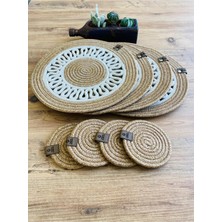 My Doğa Store Jüt Hasır Amerikan Servis Supla ve Bardak Altı 8 Parça