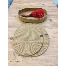 My Doğa Store Jüt Hasır Amerikan Servis Oval Supla ve Sepet 3 Lü