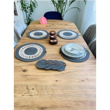 My Doğa Store Jüt Hasır Amerikan Servis Supla ve Bardak Altı 8 Parça