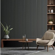 Base Dekobase 100X240 cm Antrasit Renk Akustik Ahşap Duvar Paneli