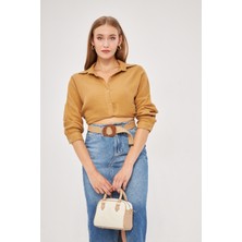Si & Su Si&su Müslin Kumaş Kadın Rahat Kesim, Oversize, Salaş Gömlek