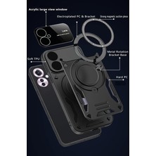 M.tk moveteck Oppo Reno 11F Kılıf Magsafe Dönebilen Halkalı Standlı Tam Kamera Lens Korumalı Gold Detaylı Military