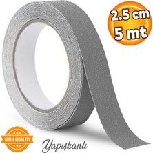 Badem10 Merdiven Zemin Kaydırmaz Bant Yapışkanlı Kaymaz Bant Bandı Gri 2.5 cm x 5 Metre