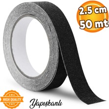 Badem10 Merdiven Zemin Kaydırmaz Bant Yapışkanlı Kaymaz Bant Bandı Siyah 2.5 cm x 50 Metre