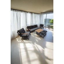 Pimango Pi Locca Bahçe Ve Balkon Mobilyası Gri Antrasit 3+1+1 Sehpalı Ve 2 Puf