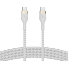 Belkin Boostcharge Pro Flex Örgülü Usb-C Kablosu 1 Metre Beyaz