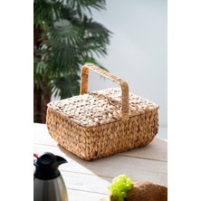 Acar Wicker Kapaklı Hasır Piknik Sepeti - 36 Cm