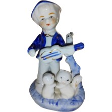 Ony Yapım Mandolin Çalan Erkek Çocuk Avrupa Porselen Biblo