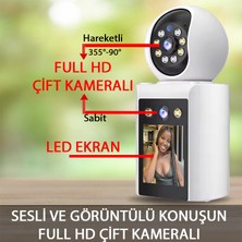 Çift Kameralı Monitörlü Full Hd Alarmlı Ev Ofis Bebek Hayvan Gözetleme Güvenlik Kamerası