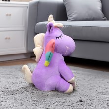 Oturan Unicorn Peluş 35CM Lila