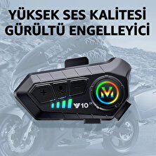 Robeve Y10-2X Bluetooth Kask Intercom Kask Interkom 2 Kişi Bağlantılı Kask Intercom Motorsiklet Intercom Bluetooth 5.2 Intercom