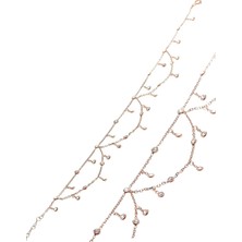 Söğütlü Silver Gümüş Rose Zirkon Taşlı Prenses Model Halhal SGTL12578ROSE