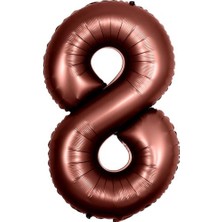 Kidspartim 8 Rakam Çikolata Kahve Folyo Balon 40 Inç 100 cm