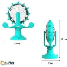 HY Fusion Vantuzlu Zilli Interaktif Dönebilen Mama Kaplı Renkli Eğlenceli Eğitici Kedi Oyuncağı