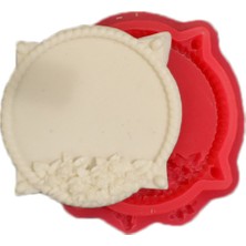 Depposite Çiçekli Yuvarlak Çerçeve Kokulu Taş Ve Sabun Kalıbı (6*6 Cm)