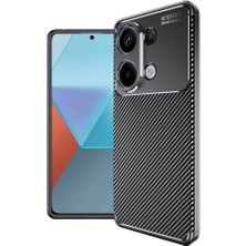 FUJİMAX Xiaomi Redmi Note 13 4g Kılıf Darbe Emici Uzun Ömürlü Dayanıklı Parmak Izi Yapmaz Karbon Tasarım Negro Silikon Kılıf