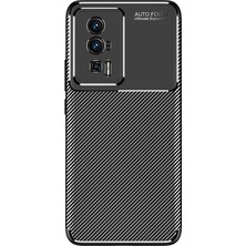 FUJİMAX Xiaomi Poco F5 Pro Kılıf Darbe Emici Uzun Ömürlü Dayanıklı Parmak Izi Yapmaz Karbon Tasarım Negro Silikon Kılıf