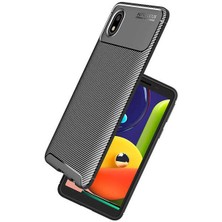 FUJİMAX Samsung Galaxy A01 Core Kılıf Darbe Emici Uzun Ömürlü Dayanıklı Parmak Izi Yapmaz Karbon Tasarım Negro Silikon Kılıf