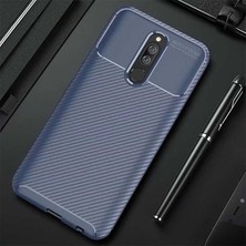 FUJİMAX Xiaomi Redmi 8 Kılıf Darbe Emici Uzun Ömürlü Dayanıklı Parmak Izi Yapmaz Karbon Tasarım Negro Silikon Kılıf