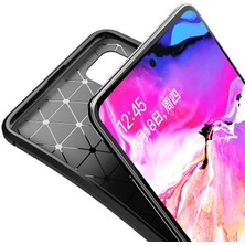 FUJİMAX Samsung Galaxy A71 Kılıf Darbe Emici Uzun Ömürlü Dayanıklı Parmak Izi Yapmaz Karbon Tasarım Negro Silikon Kılıf