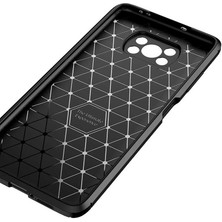 Xiaomi Poco X3 Kılıf Darbe Emici Uzun Ömürlü Dayanıklı Parmak Izi Yapmaz Karbon Tasarım Negro Silikon Kılıf