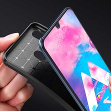 FUJİMAX Samsung Galaxy M30 Kılıf Darbe Emici Uzun Ömürlü Dayanıklı Parmak Izi Yapmaz Karbon Tasarım Negro Silikon Kılıf