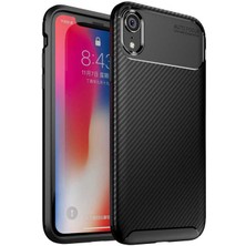 FUJİMAX Apple iPhone Xr 6.1 Kılıf Darbe Emici Uzun Ömürlü Dayanıklı Parmak Izi Yapmaz Karbon Tasarım Negro Silikon Kılıf