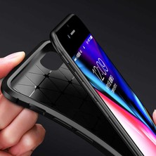 FUJİMAX Apple iPhone Se 2022 Kılıf Darbe Emici Uzun Ömürlü Dayanıklı Parmak Izi Yapmaz Karbon Tasarım Negro Silikon Kılıf